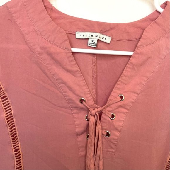 Haute Monde hobo flirty tunic bell Victorian style design sleeves Size 1X - Picture 2 of 7